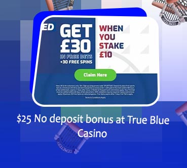 True blue free spins no deposit